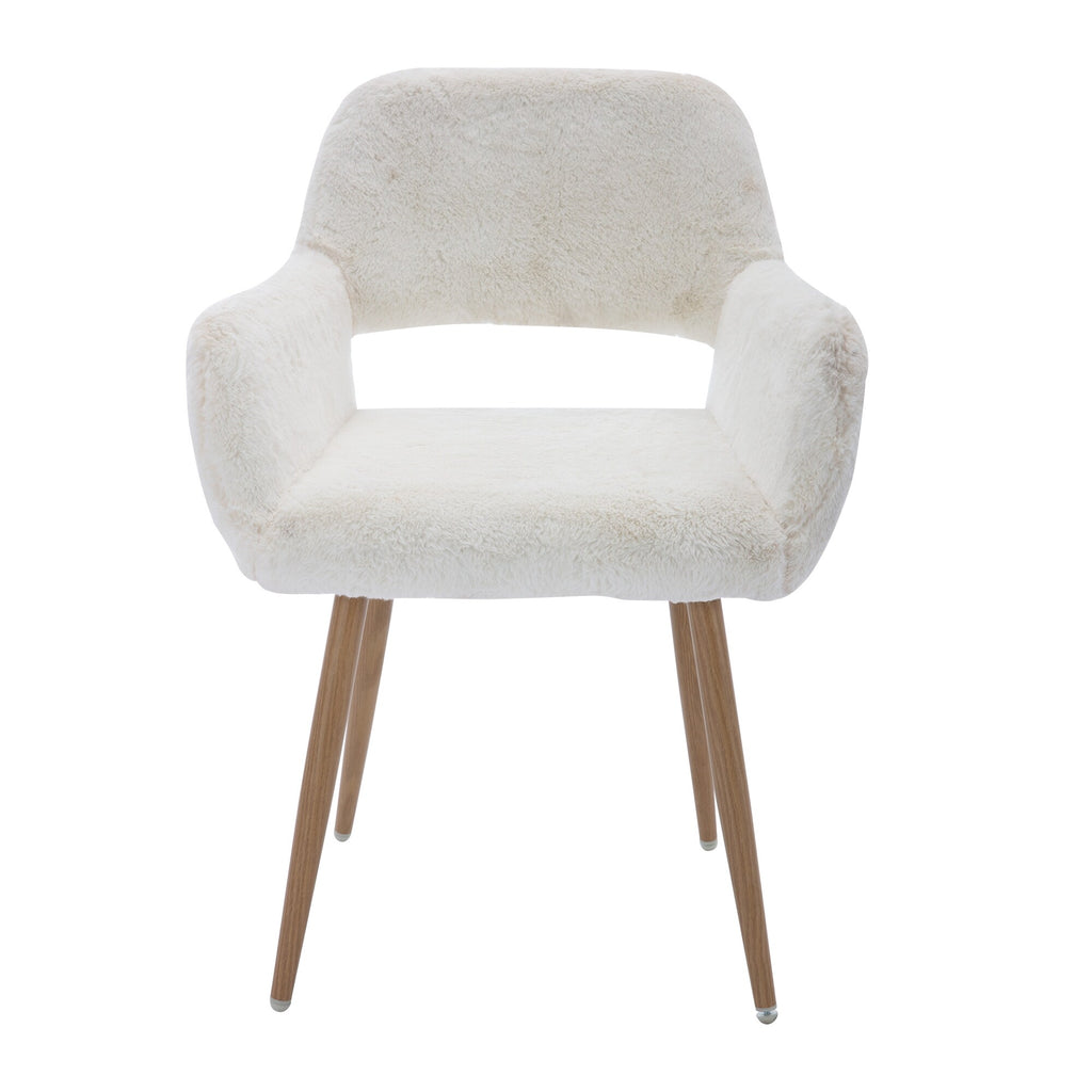 White Side Chair with Steel Legs J2910