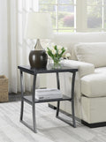 Faux Birch White Frame End Table Pack of 2 V3473