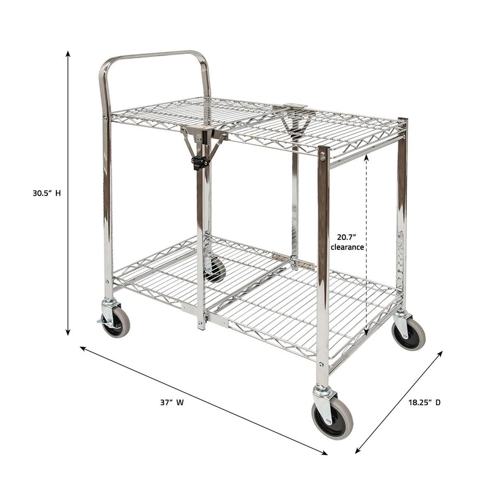 Two Shelf Collapsible Wire Utility Cart Z63058