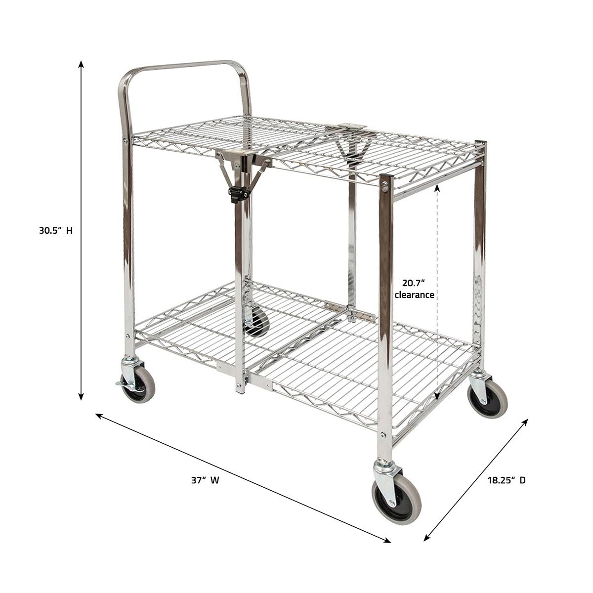 Two Shelf Collapsible Wire Utility Cart Z63058