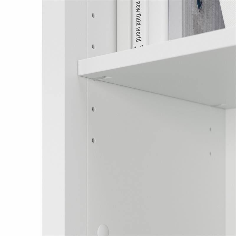 Pure White and Shiplap Gray 5 Shelf Bookcase Set of 2 H876