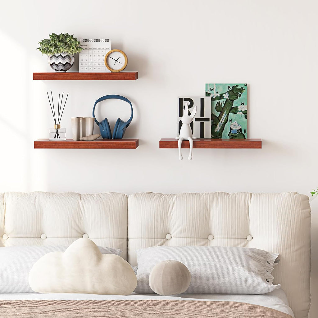 3 Pack Wall Mounted Shelves (Walnut) S59489