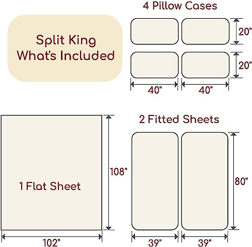 Queen White 6 PC Bedding Sheets & Pillowcases with Deep Pocket W2768