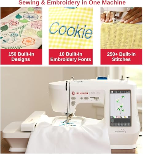 Sewing & Embroidery Machine with 250 Built-in Stitches S801