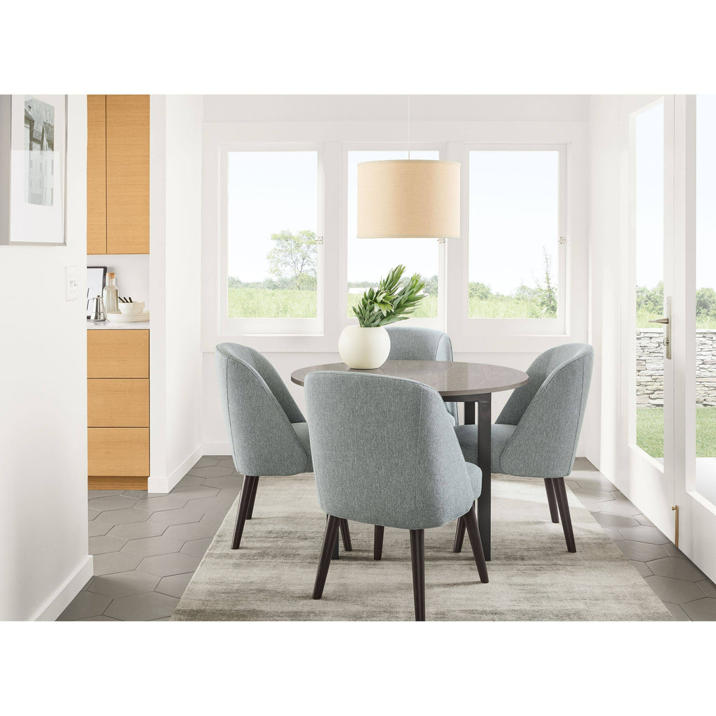 Modern Cora Side Chair in Declan Olive with Charcoal Legs Green Performance Fabric T523