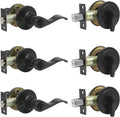 Satin Nickel Entry Door Handle Set with Deadbolt, 2 Pack D3299