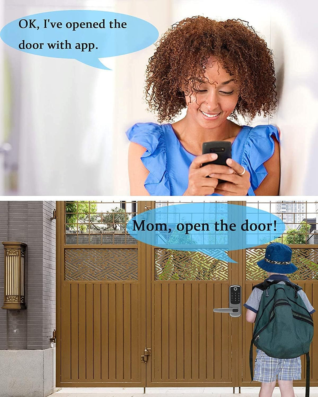5-in-1 Smart Lock with Reversible Handle, Digital Door Locks with Keypads, Silvery C277262