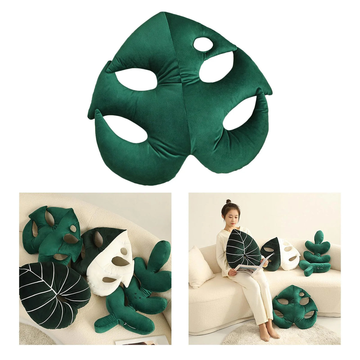 Leaf Shaped Throw Plant Leaves Decorative F9998
