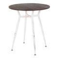 Industrial Round Dinette Table Vintage White Metal I714