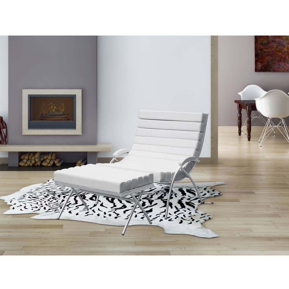 White Chair and Ottoman H1165