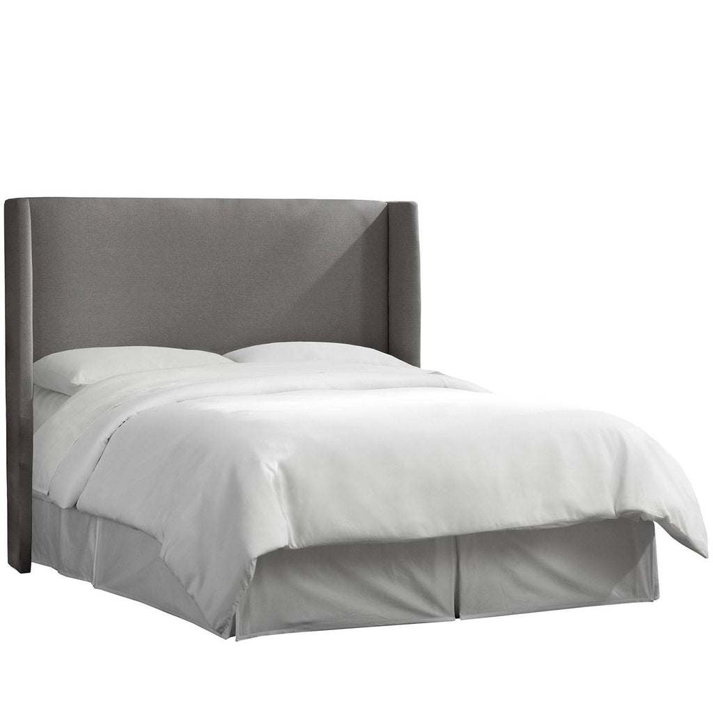 Tan Linen Queen Wingback Headboard A2280