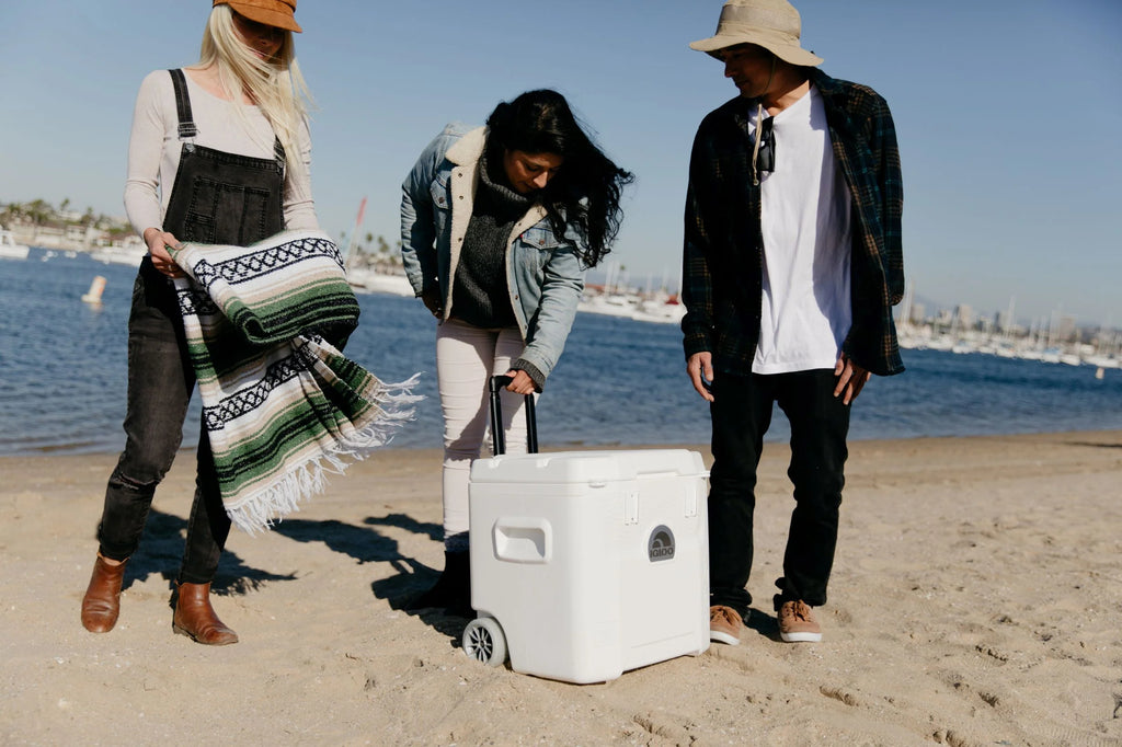 52 QT White Marine Ice Chest Cooler with Wheels K77432
