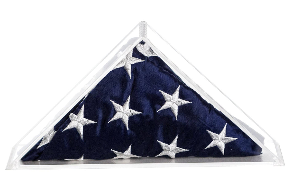 Clear Acrylic American Flag Display Case Wall Mount Z327