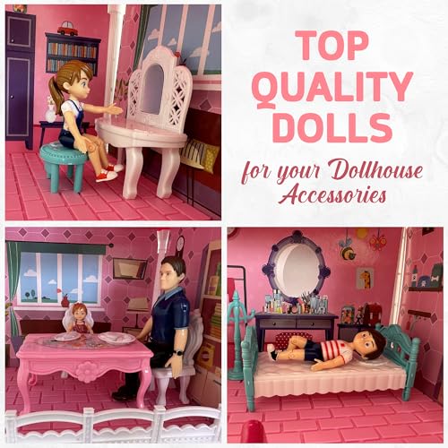 5 Poseable Action Figures for Dollhouse S475318