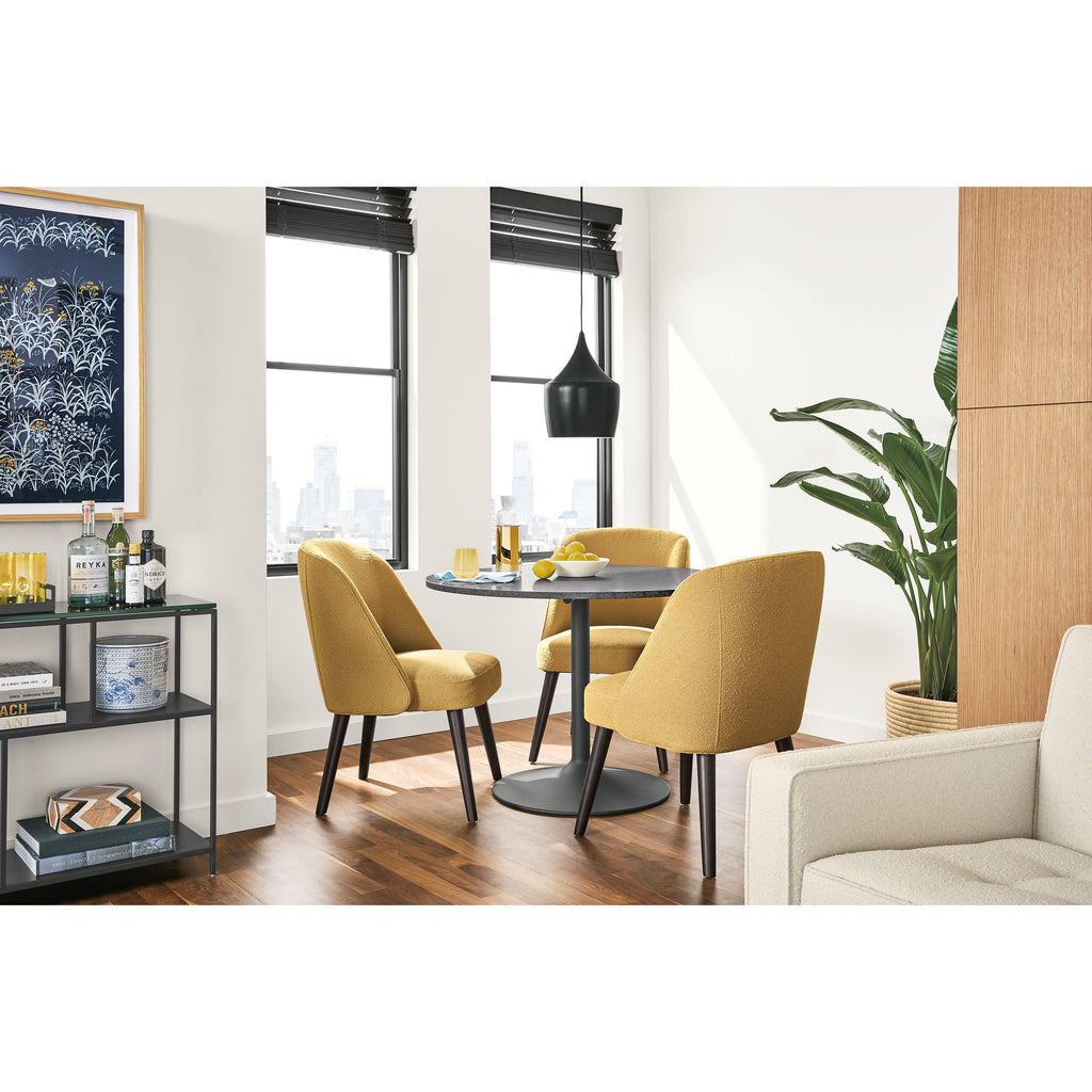 Modern Cora Side Chair in Declan Olive with Charcoal Legs Green Performance Fabric T523