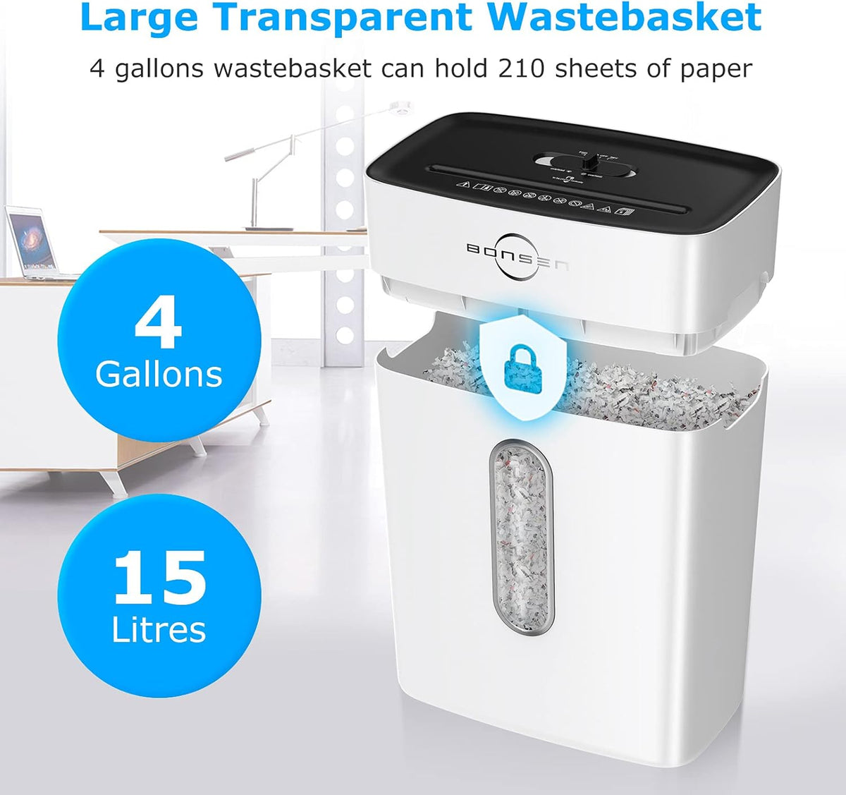 White 8-Sheet Cross-Cut Paper Shredder with Gallons Wastebasket, Pack of 2 K5060