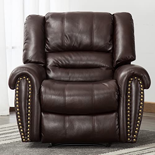 Leather Recliner Chair Set of 2, Nut Brown W619
