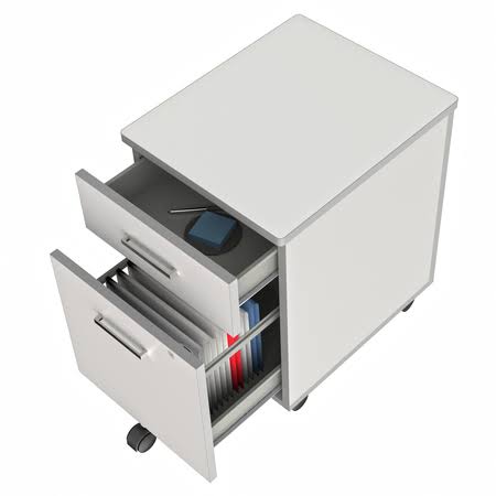 White/Silver Filing Cabinets E132245