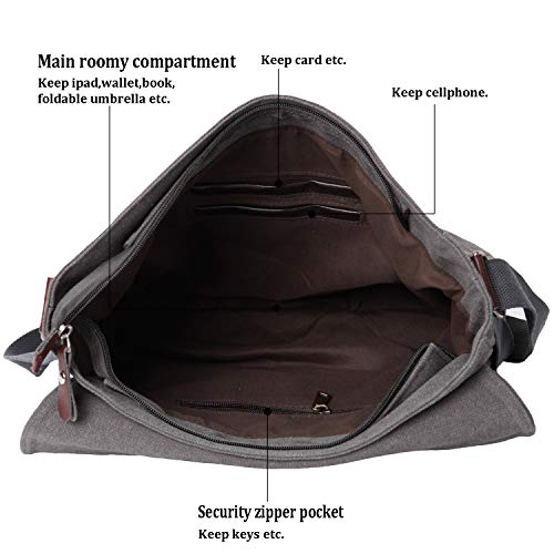 Canvas Messenger Bag 13.5" Laptop Bags (Coffee) H91734