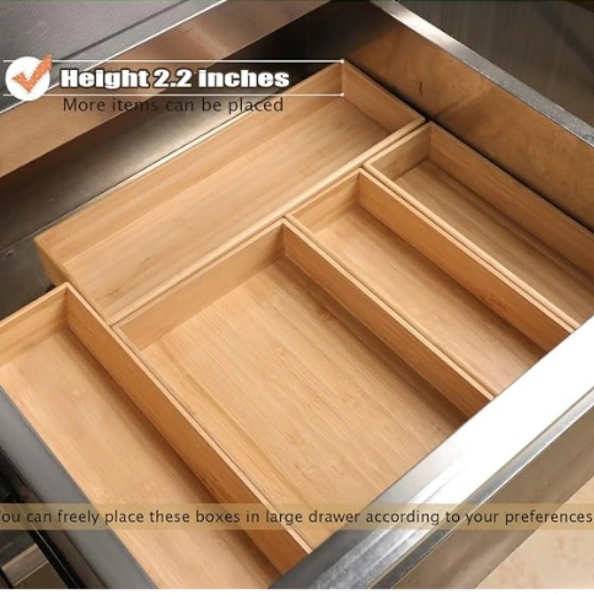 Bamboo Drawer Organizer Set of 5 M975031