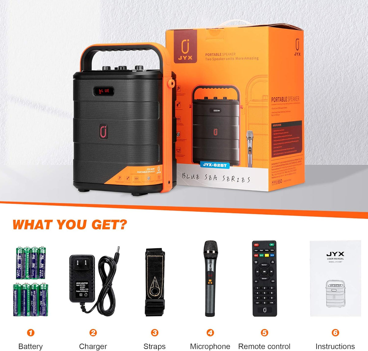 Rechargeable Bluetooth Karaoke Speaker with Microphone W9117