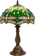 Tiffany Lamp Green Stained Glass Table Lamp 12X12X18 Inches B8977