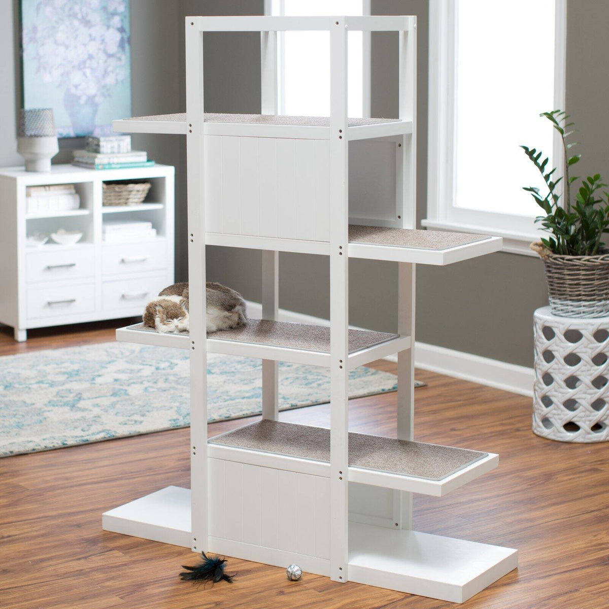Cat Tree Bookshelf White Y52408
