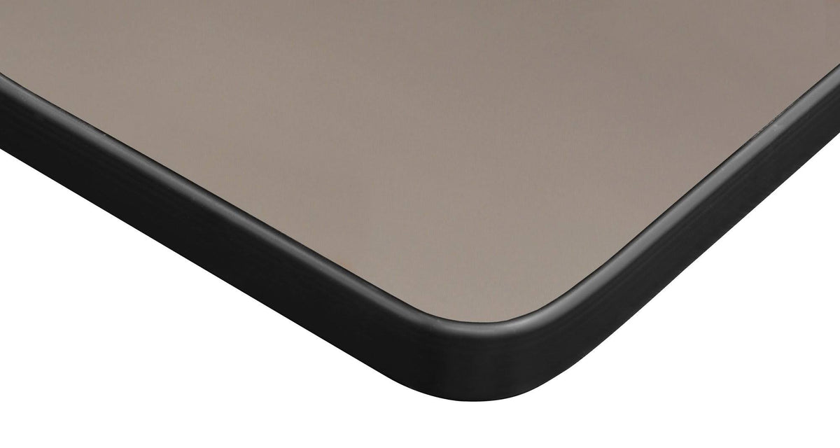 Cherry Black Square Breakroom Table with 4 Stack Chairs A9792