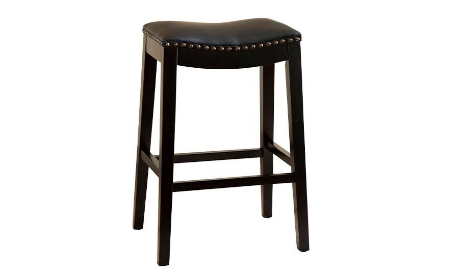 Black Bonded Leather Bar Stool G904