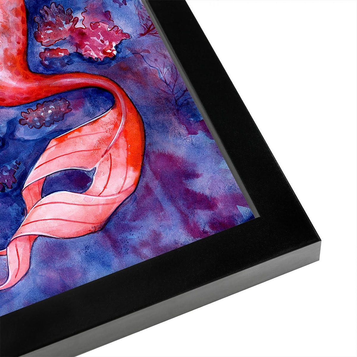 Red Coral Mermaid Black Frame 11x22x14x22 Y391237