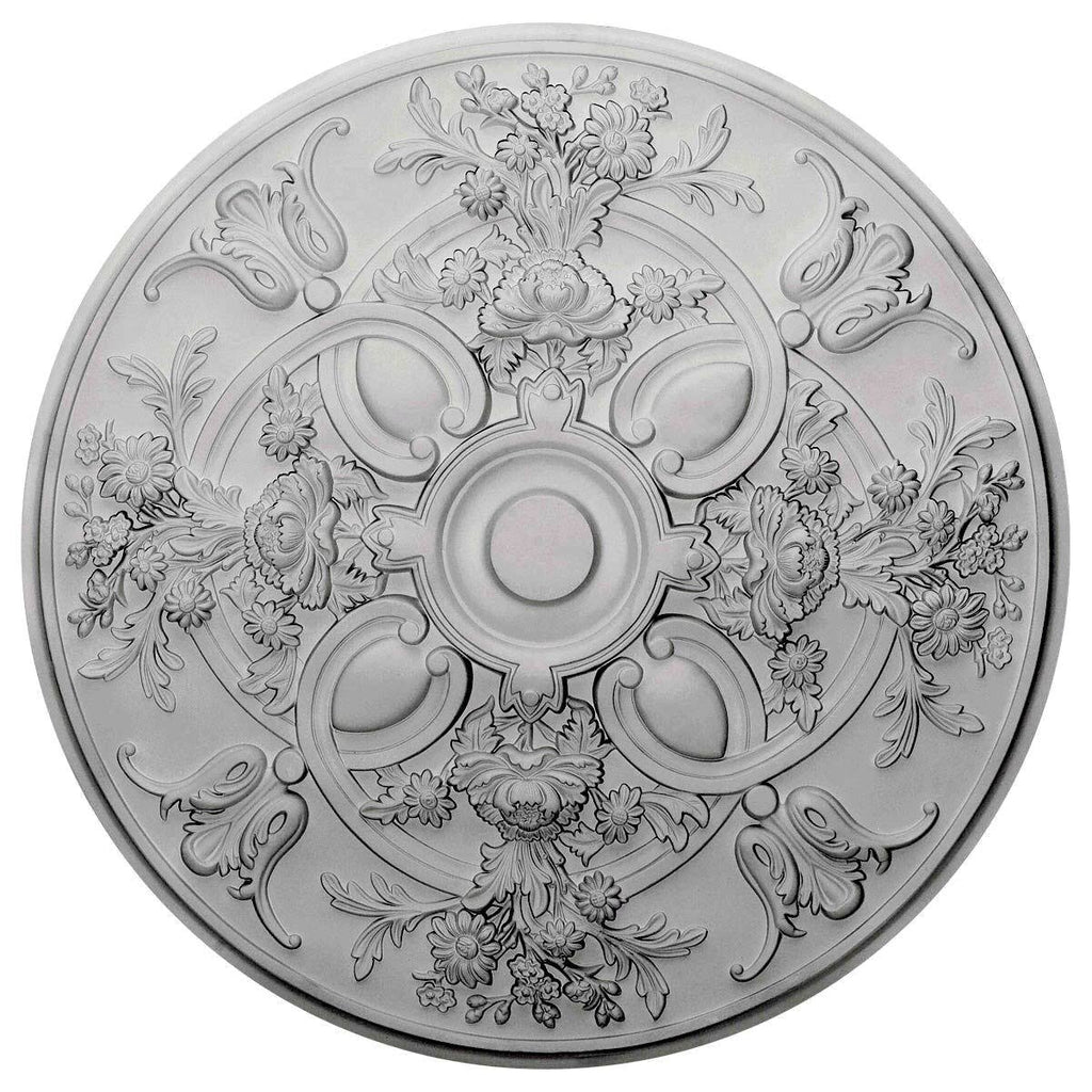 31 1/4x22OD x 2 1/4x22P Hand-Painted Pewter Ceiling Medallion J204464
