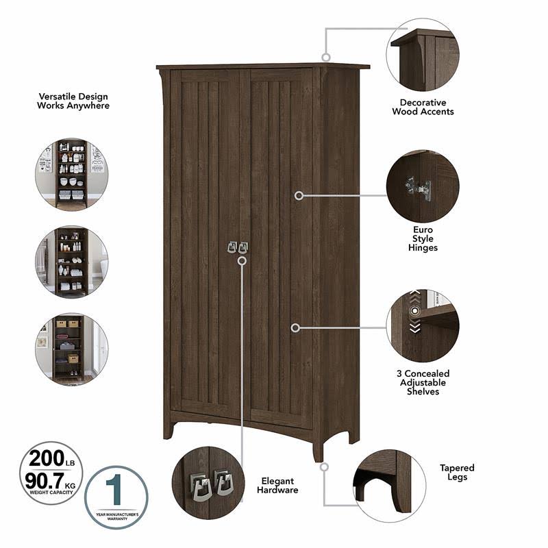 Ash Brown Tall Storage Cabinet with Doors I94137