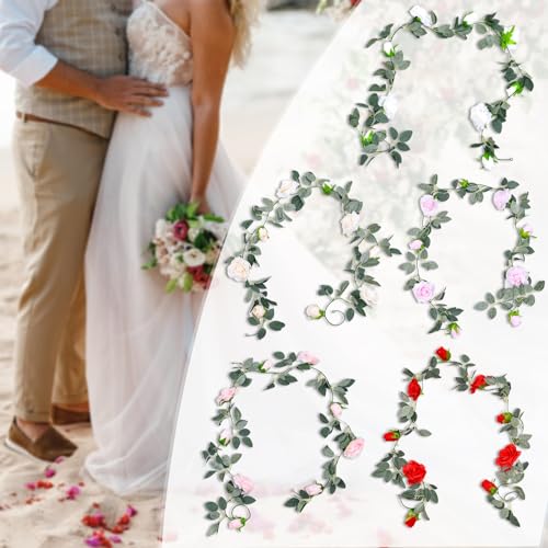 Light Pink Artificial Eucalyptus Rose Garland W5720