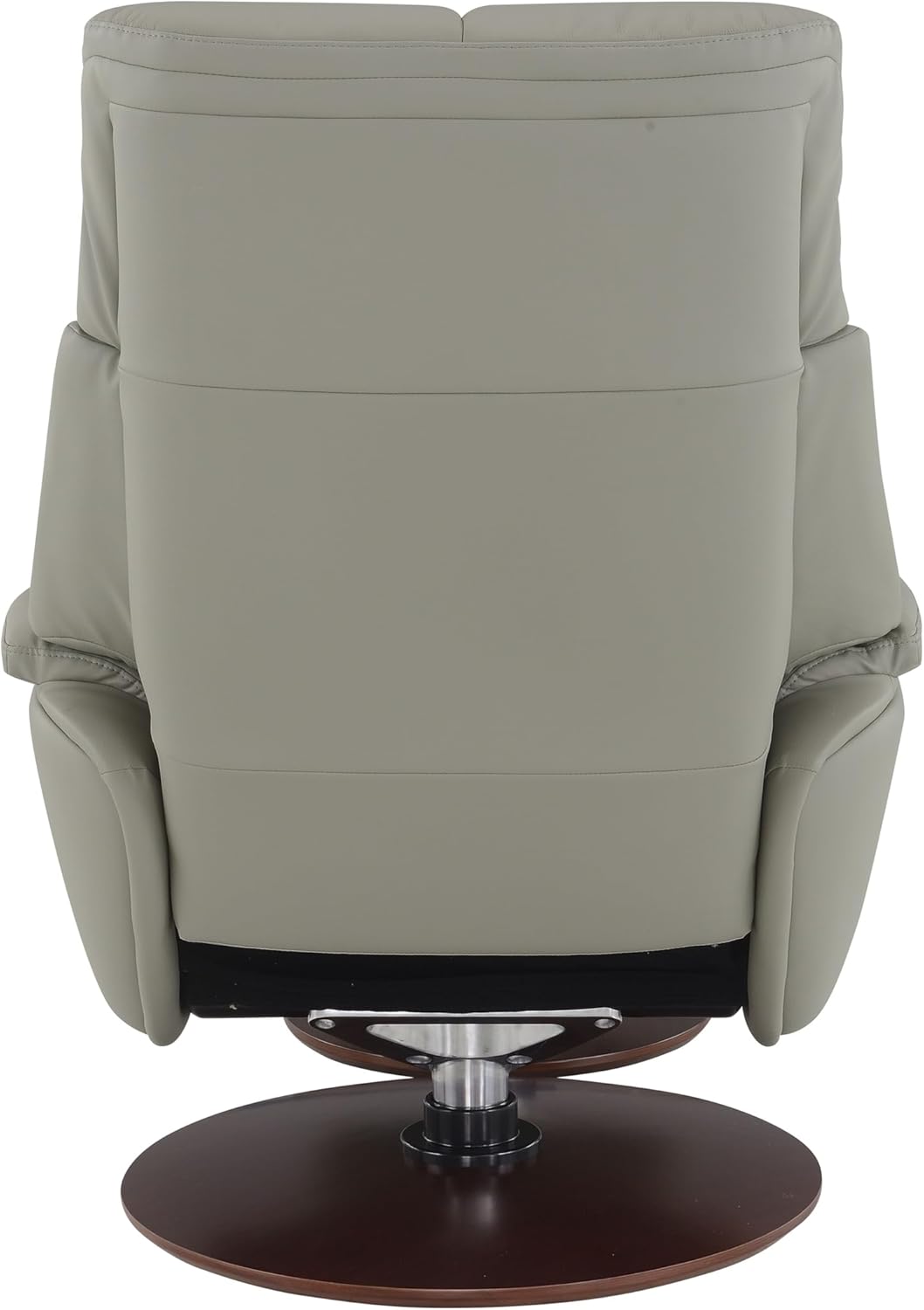 Gray Leather Swivel Chair with Ottoman R324523