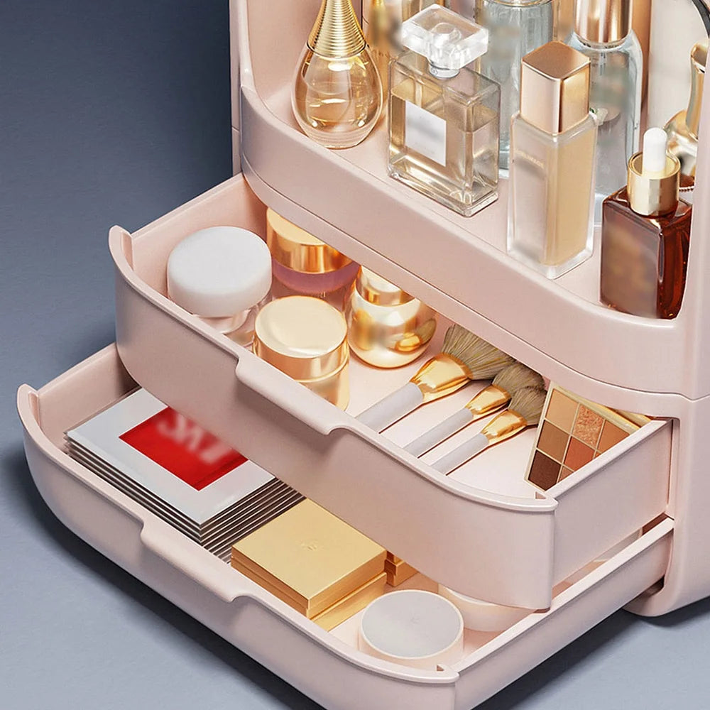 Pink Makeup Storage Box With Drawer I81233