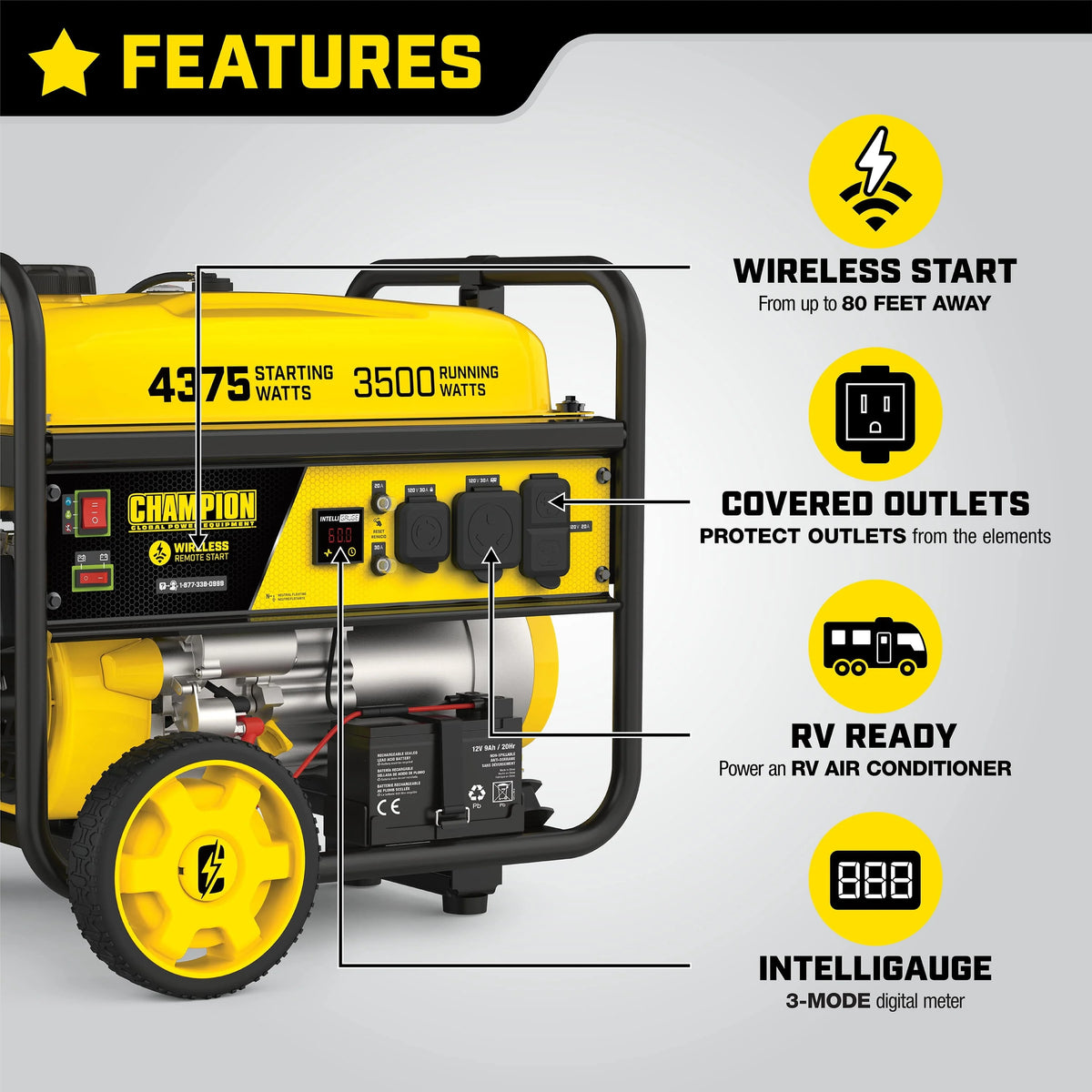 Portable Generator, Remote Start H699866