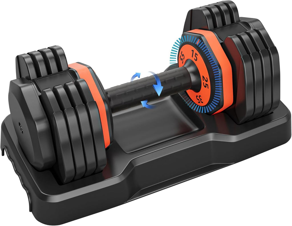 55LB Adjustable Dumbbell Set with Anti-Slip Handle Y58577