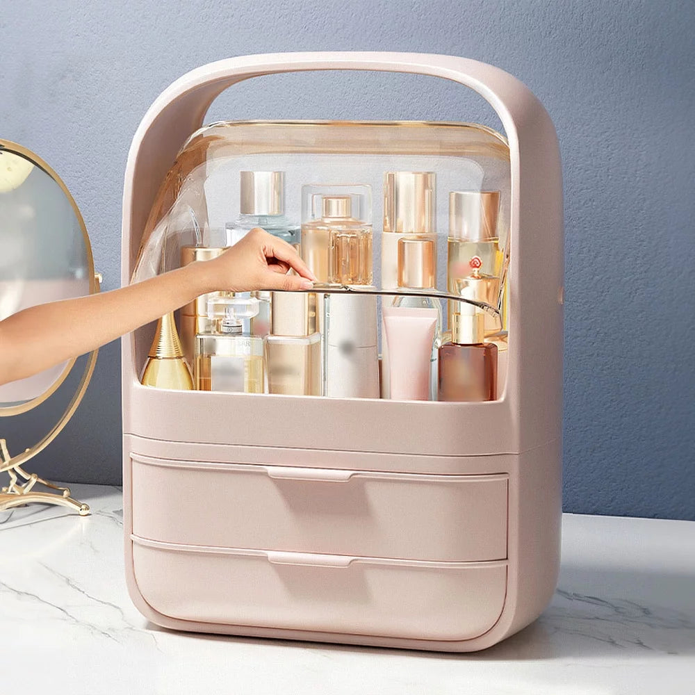 Pink Makeup Storage Box With Drawer I81233