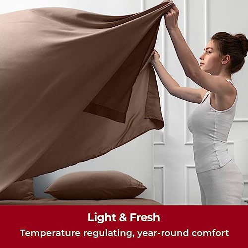 Queen White 6 PC Bedding Sheets & Pillowcases with Deep Pocket W2768