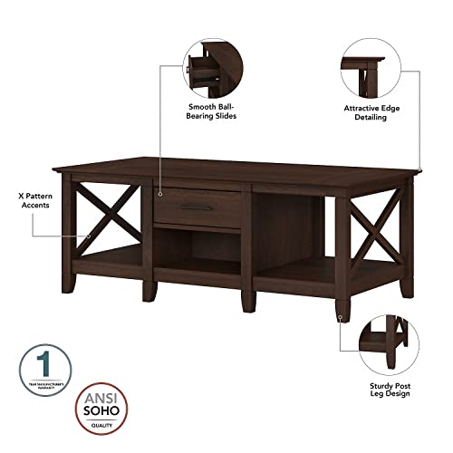 Aged Bronze Coffee Table with Storage F526