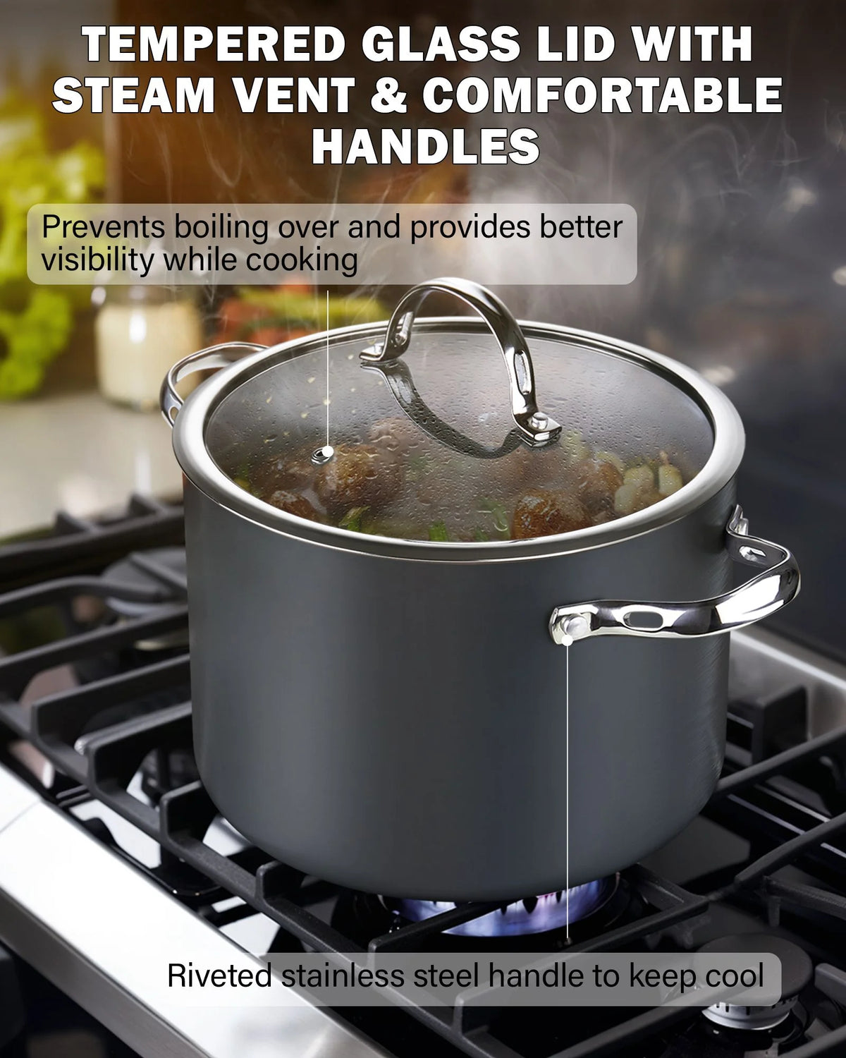 8-Piece Nonstick Hard Anodized Cookware Set D5619