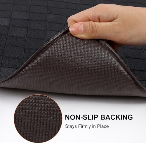 Grey Cushioned Anti Fatigue Kitchen Mats 2 PCS, 17.3"x 28"+17.3"x 47" Z3429