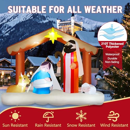 14FT Giant Christmas Inflatables Santa Claus with Wreath Built-in LED Lights I83676
