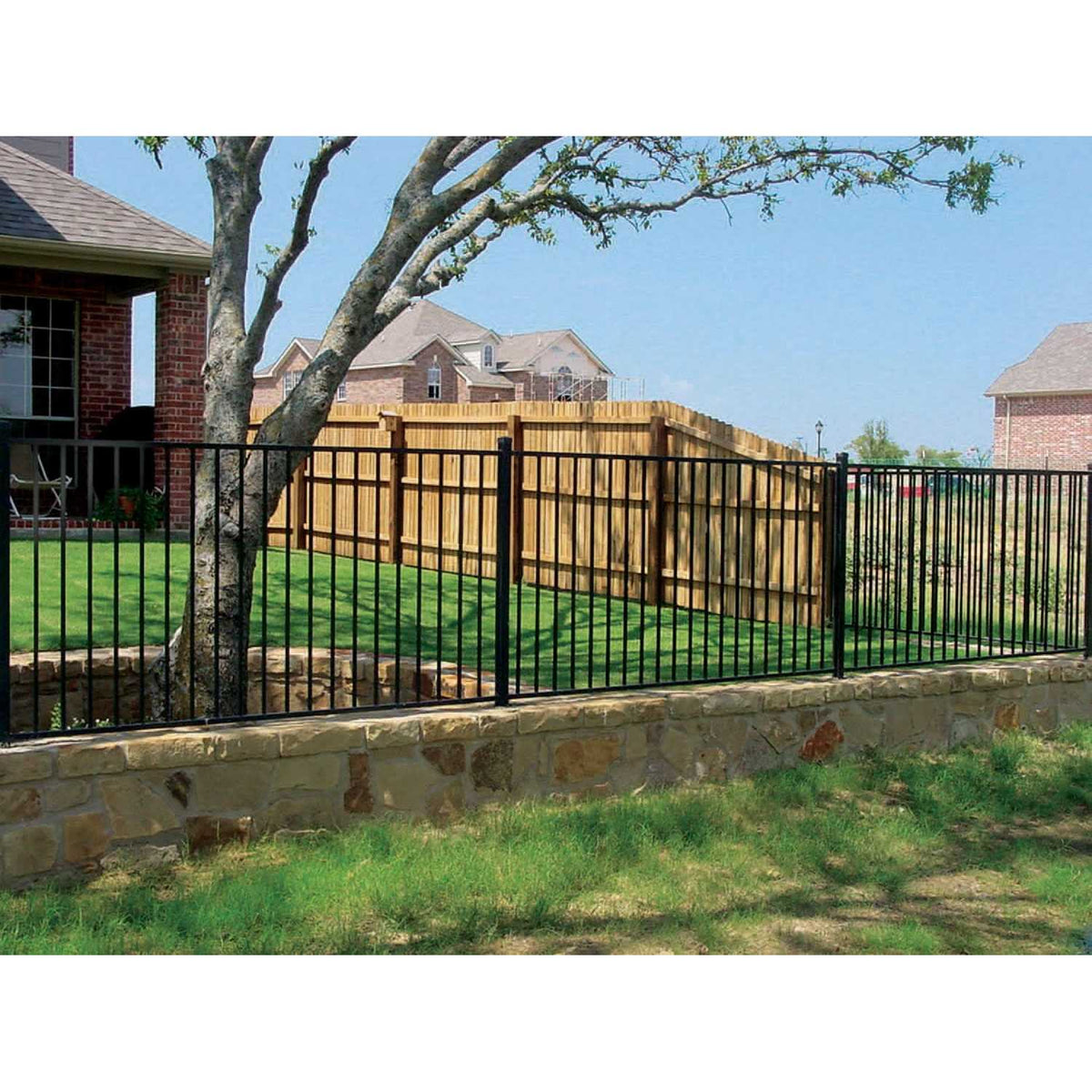 Black Steel Decorative Fence Panel X763956