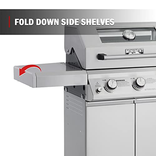 4-Burner Propane Gas Grill Stainless Steel Cabinet Style with Side Burner V4670