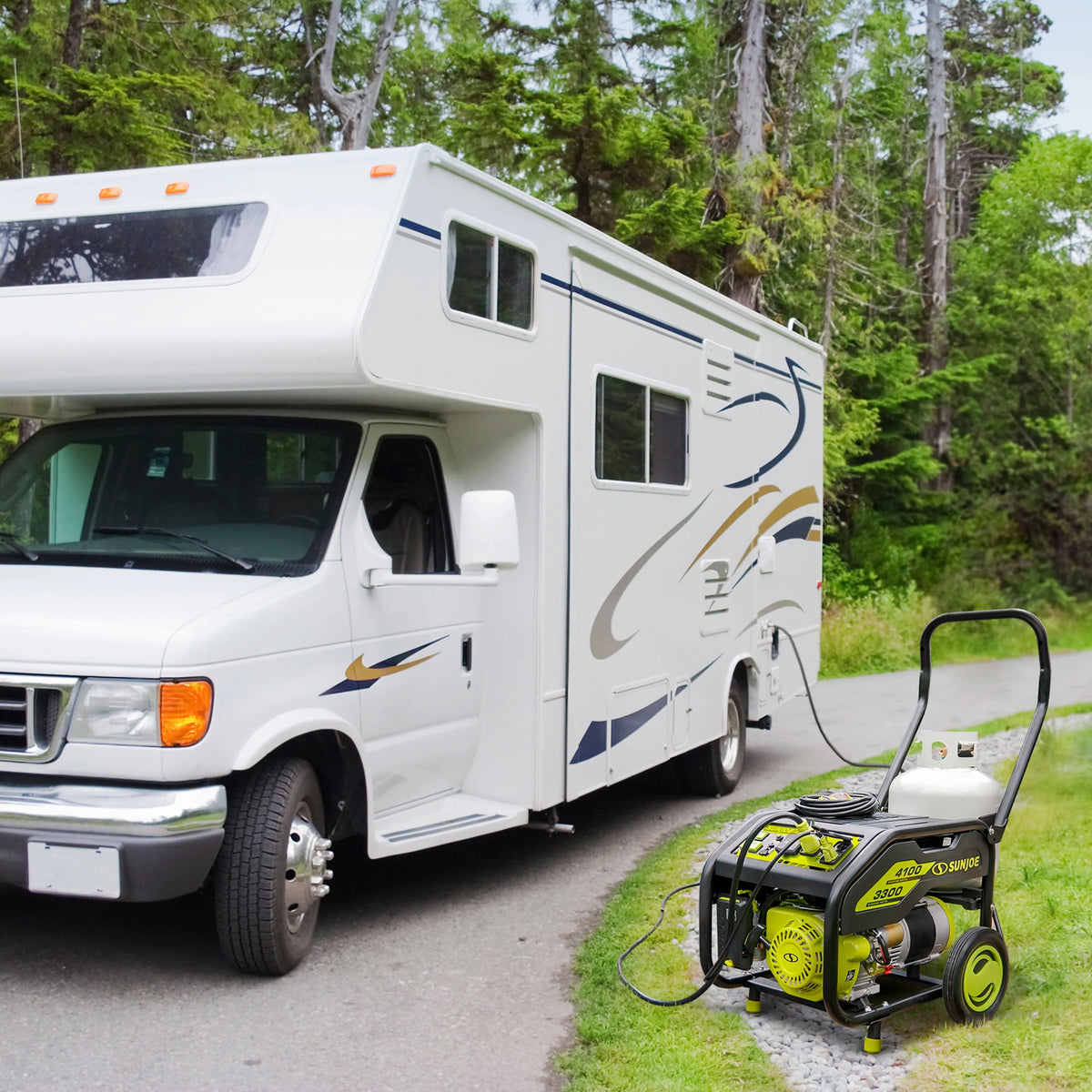 4100-Watt Portable Propane Generator with Cover D8671