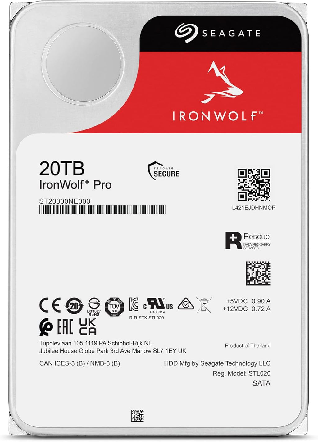 20TB NAS Internal Hard Drive HDD 3.5 Inch SATA 7200 RPM R841371
