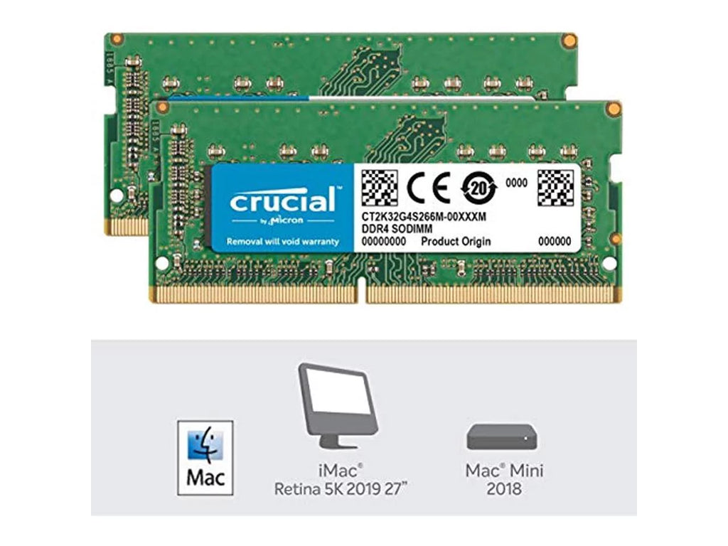 64GB (2 x 32GB) DDR4 2666 Unbuffered Memory C96674