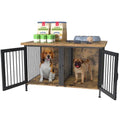 Black Double Dog Crate with Divider U936