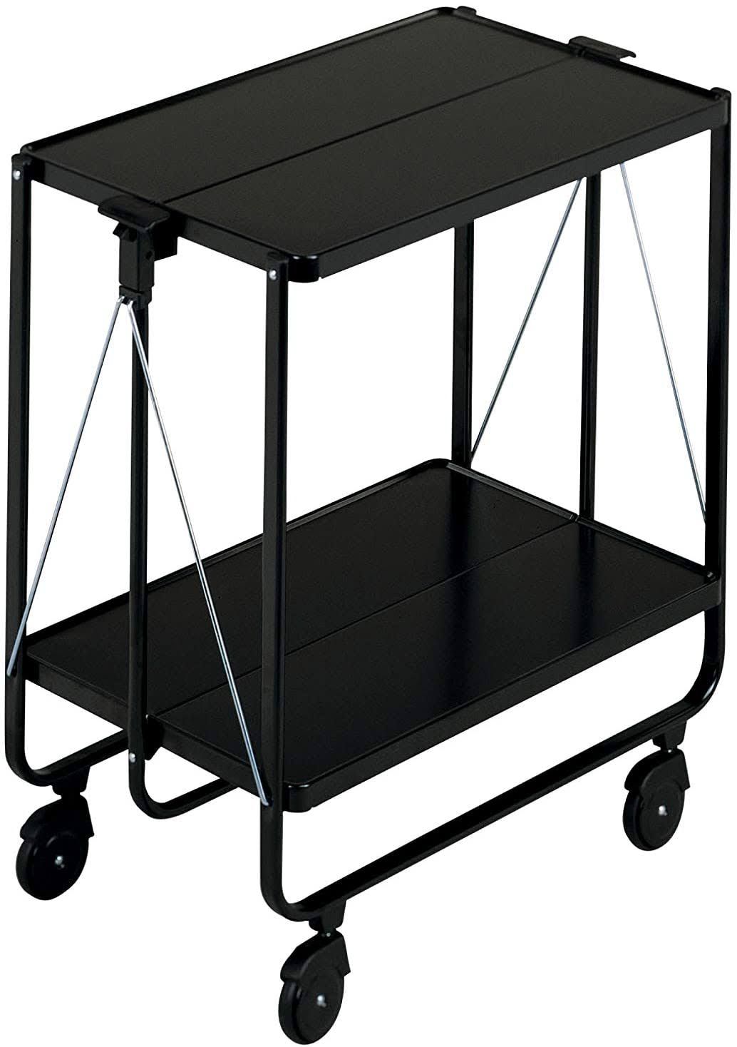 Black Collapsible Serving Trolley U86704